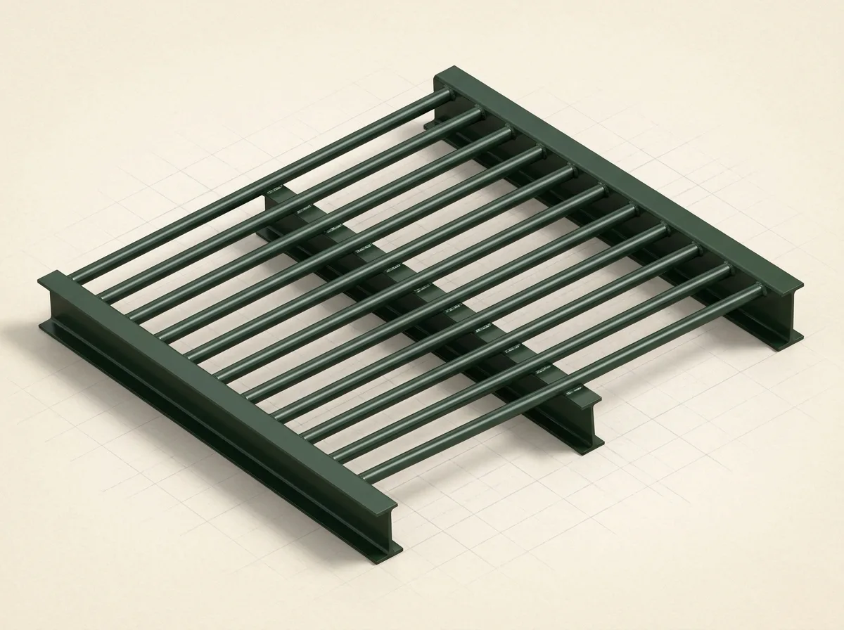 Powder River steel cattle guard — 12' × 8' — HS20